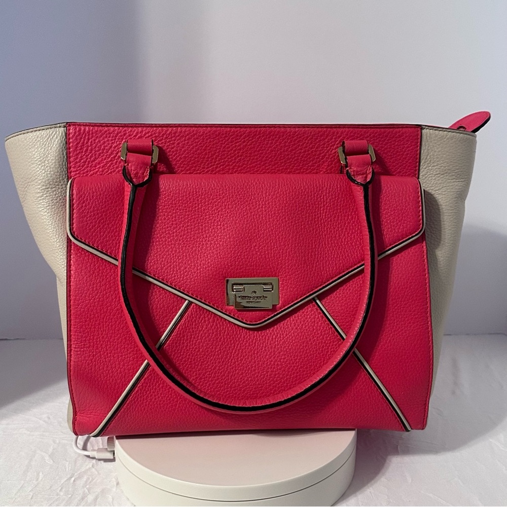 EUC Kate Spade Pink and Cream Tote Bag